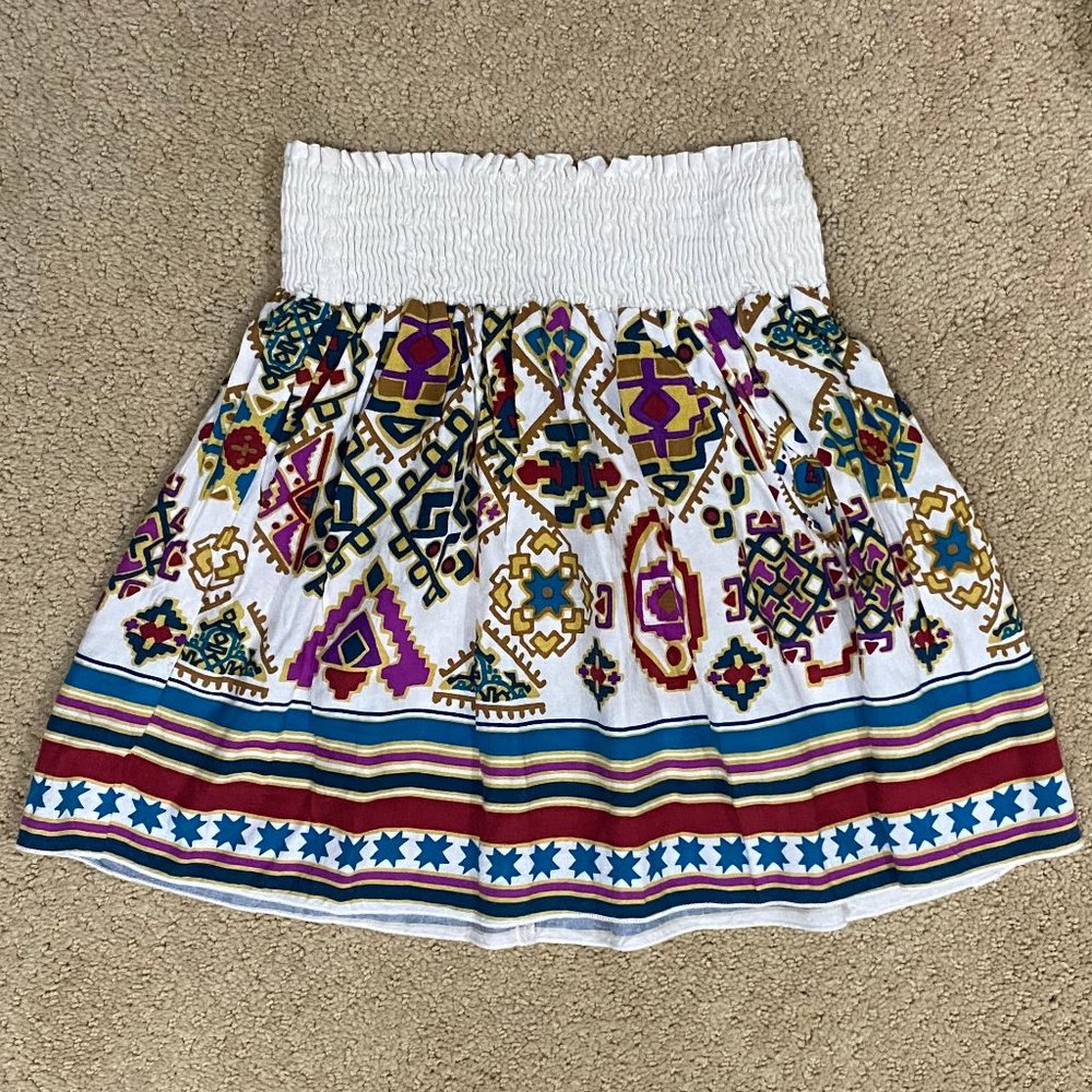 Fleurish Multi-color Geometric Pattern Mini Skirt